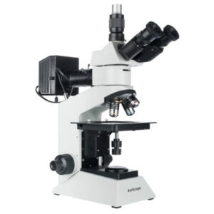 MICROSCOPIO METALÚRGICO TRINOCULAR CON ILUMINACIÓN DUAL Y CÁMARA DIGITAL DE 20 MP – AMSCOPE